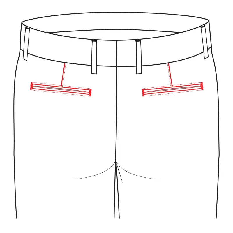2 Jetted Pockets & Bartack Stitching