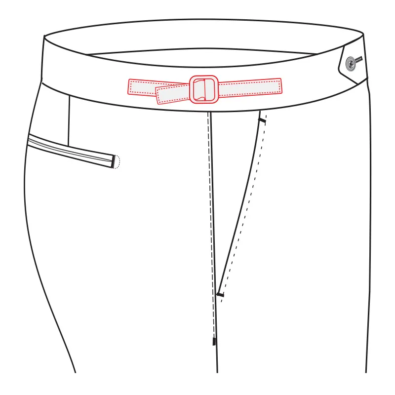 Strap & buckle without belt loops