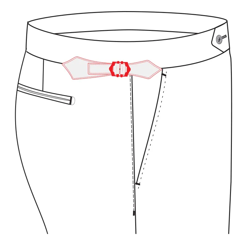 Overlapping asymetric strap without belt loops