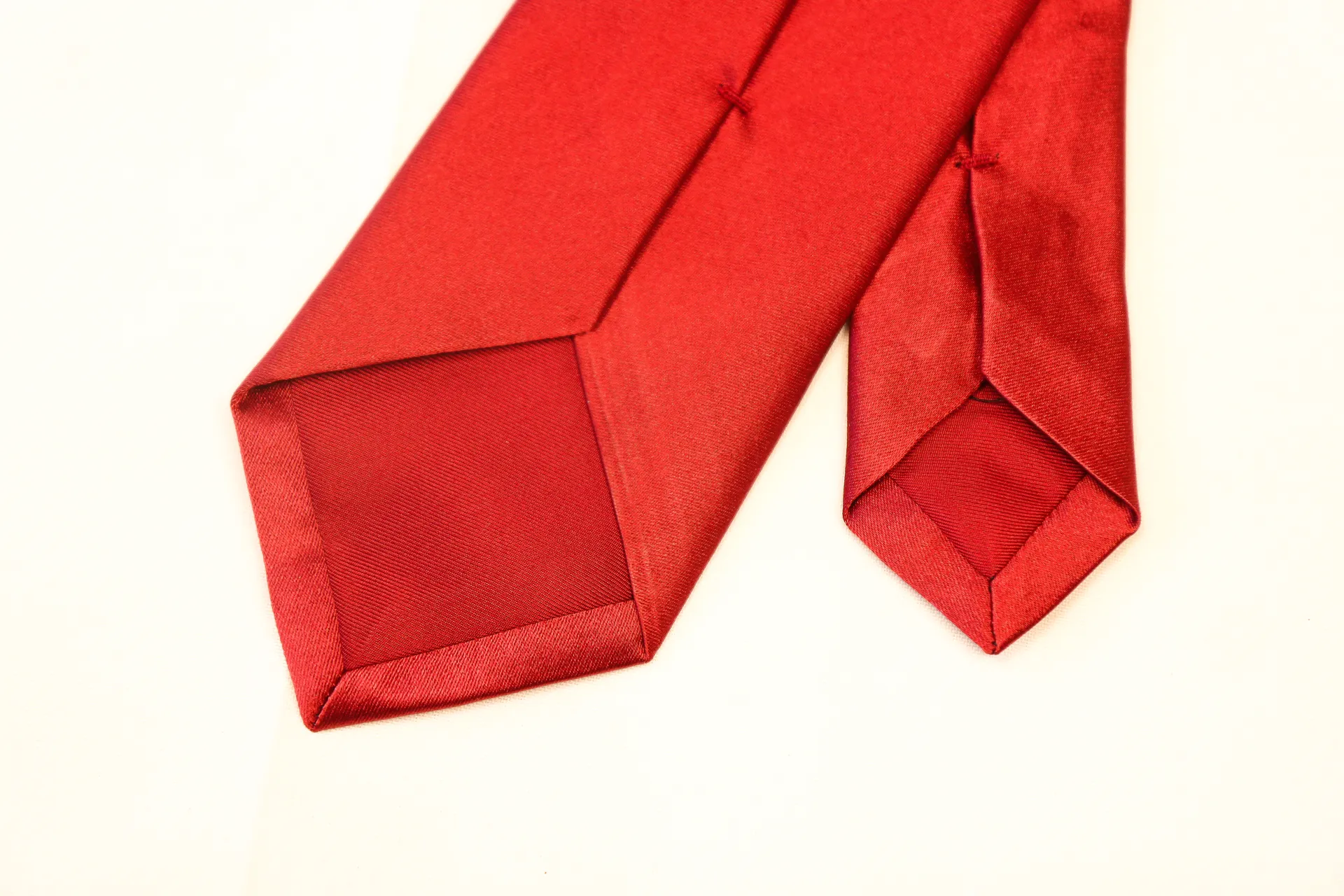 Tie 100% Silk Red Plain Tie Silk Tip