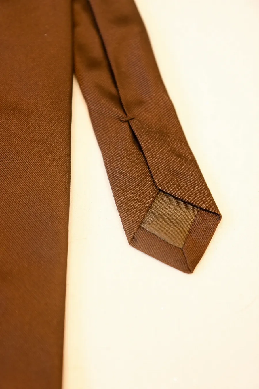 Tie 100% Silk Brown Plain Silk Tip