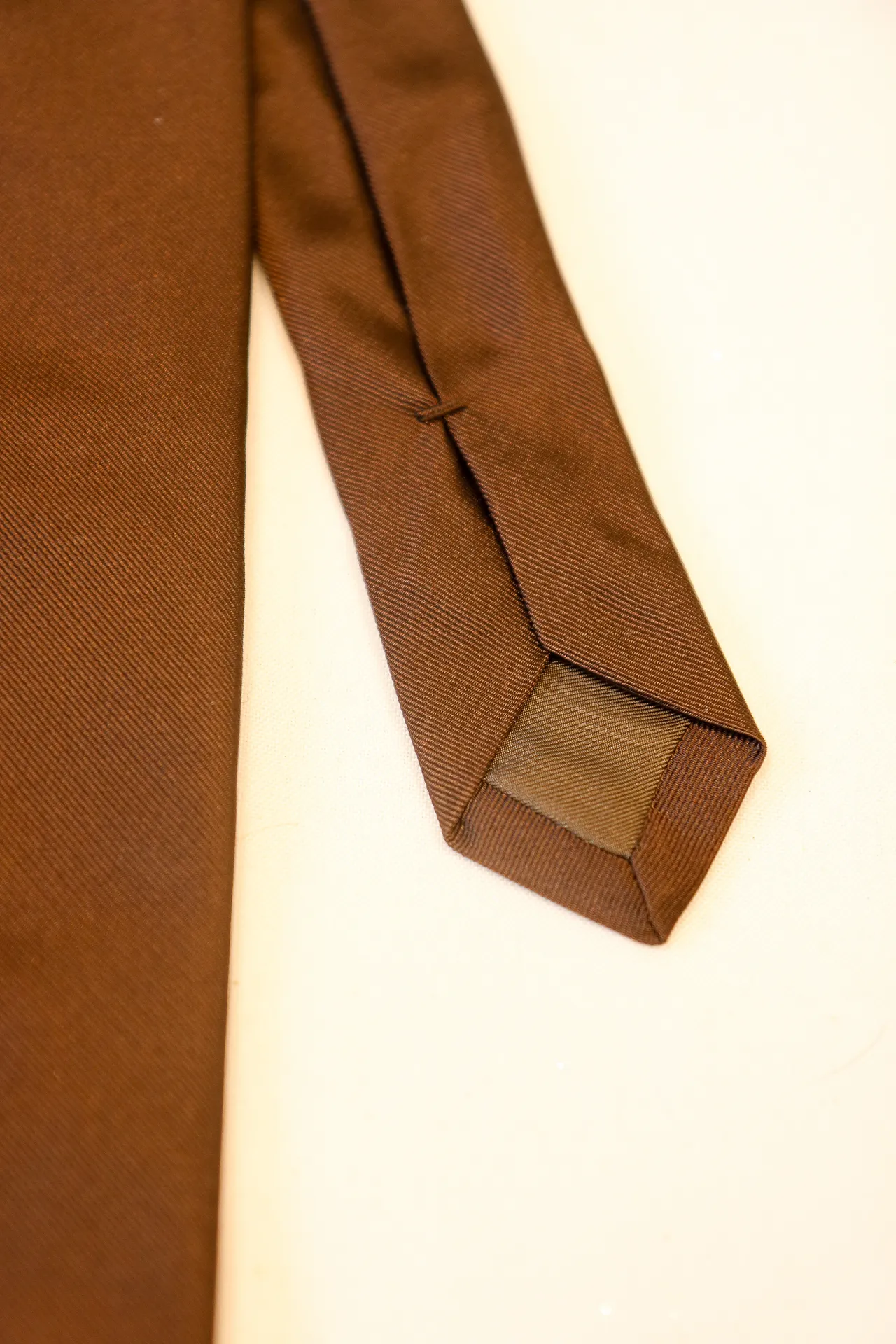 Tie 100% Silk Brown Plain Silk Tip