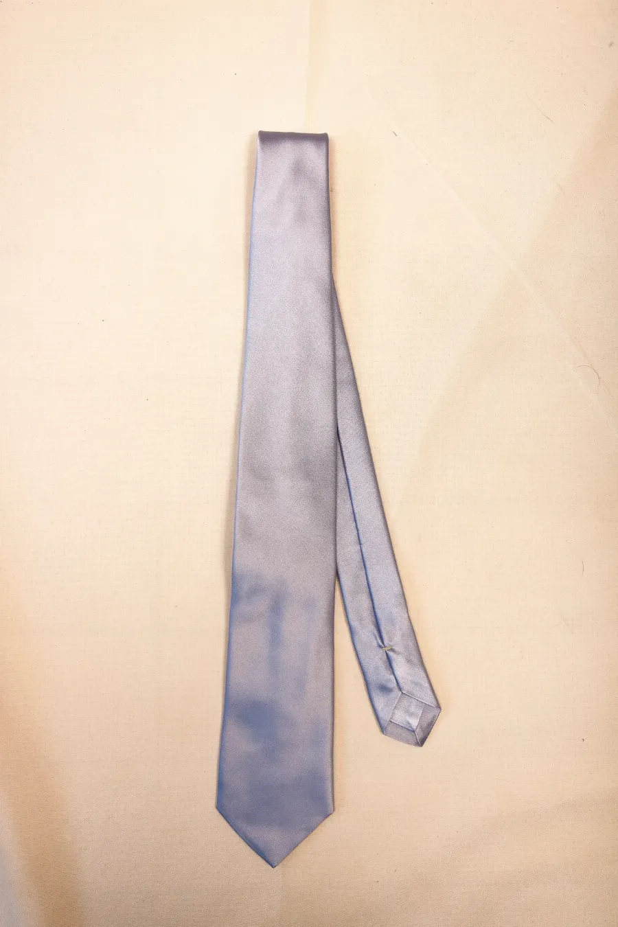 Tie 100% Silk Light Blue Gloss Self Tip