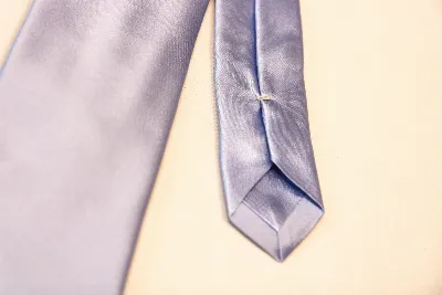 Tie 100% Silk Light Blue Gloss Self Tip