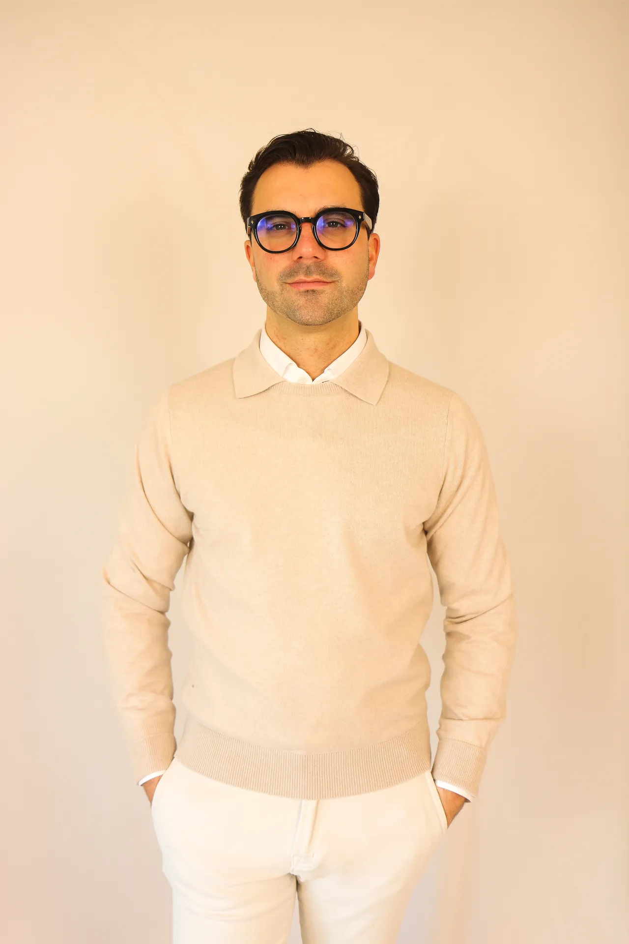 Polo Longsleeve beige Verona cashmere