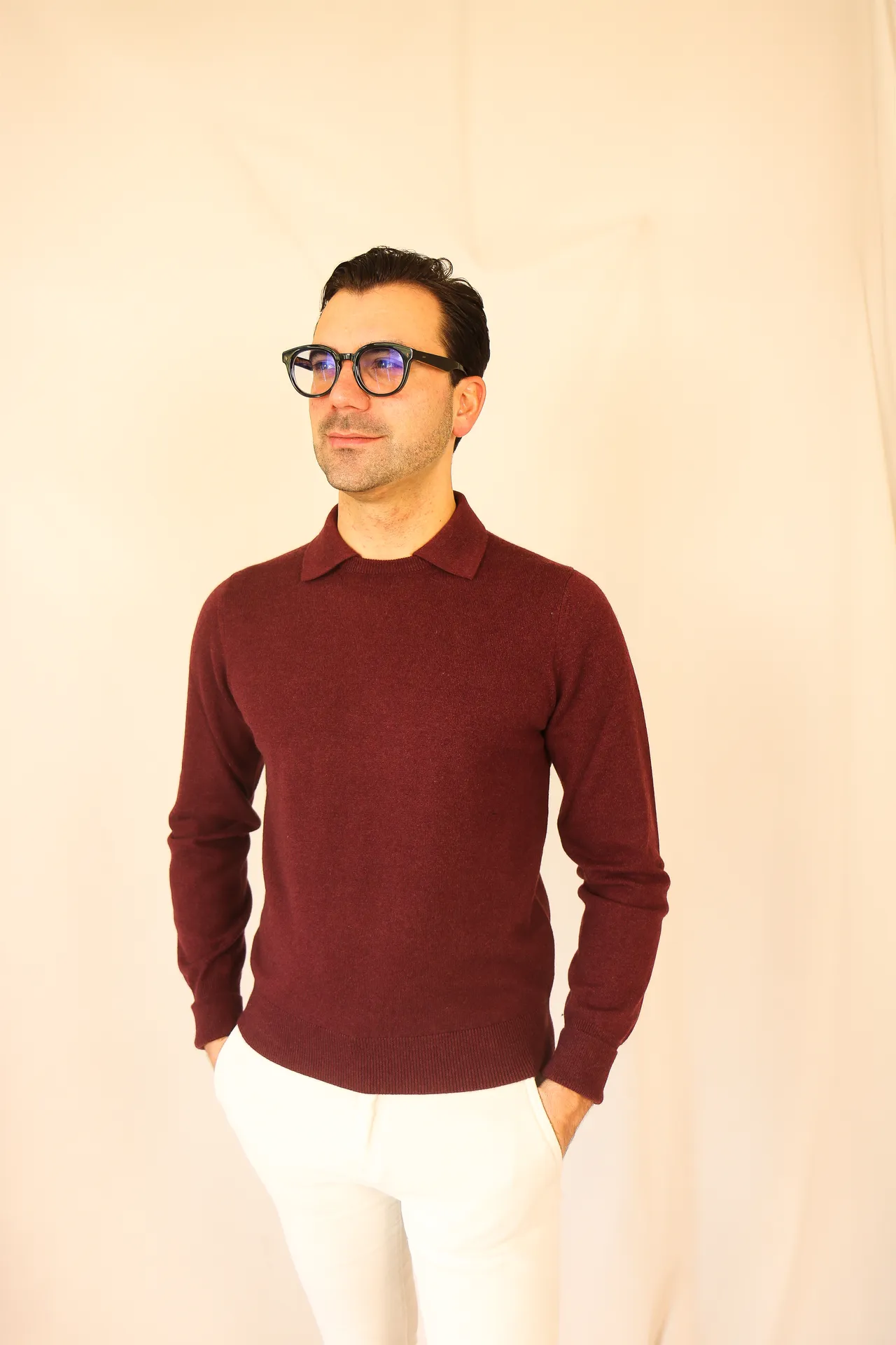 Fly Polo Gstaad 100% cashmere bordeaux