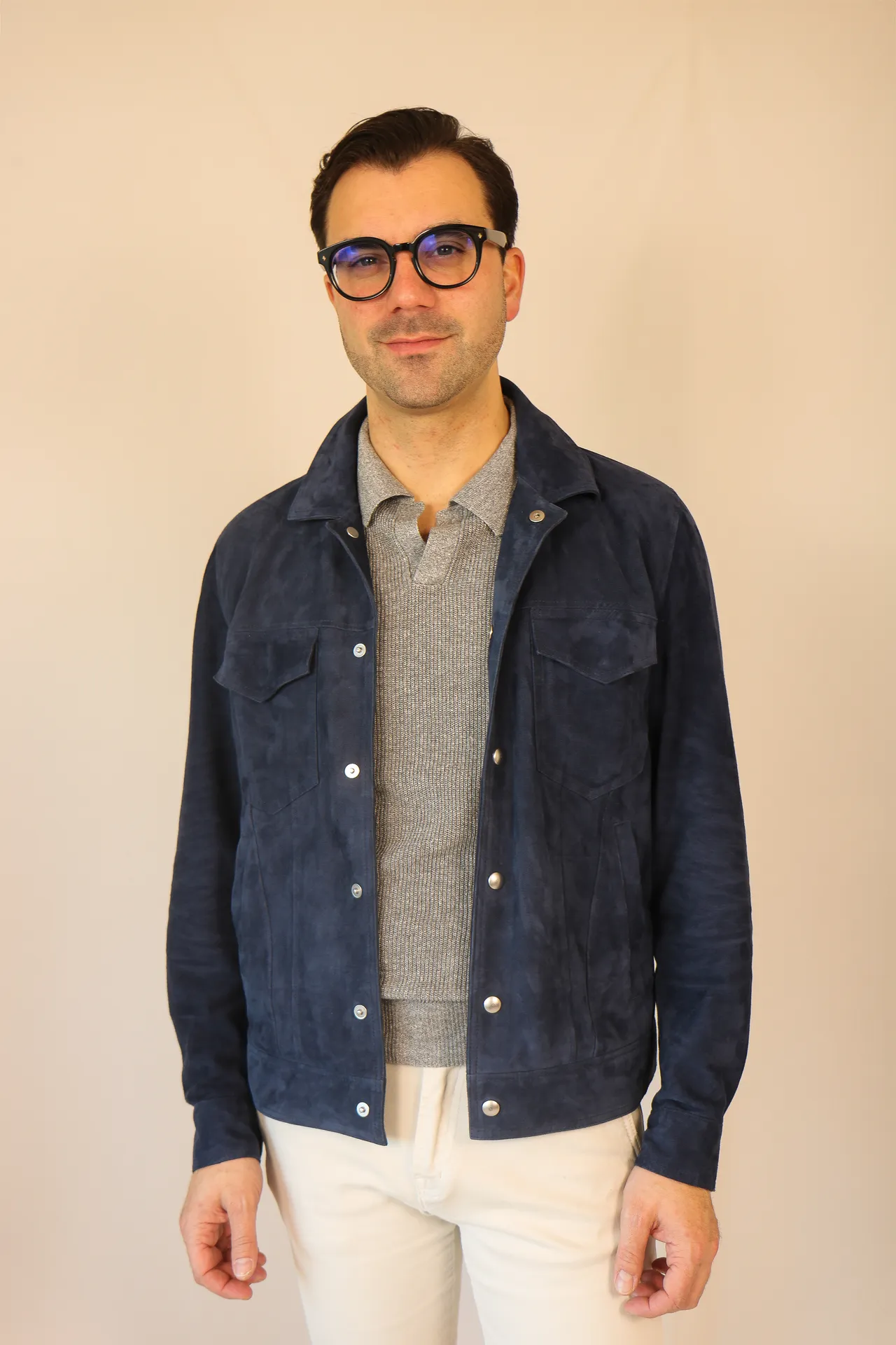 Jacket Rome royal blue suede