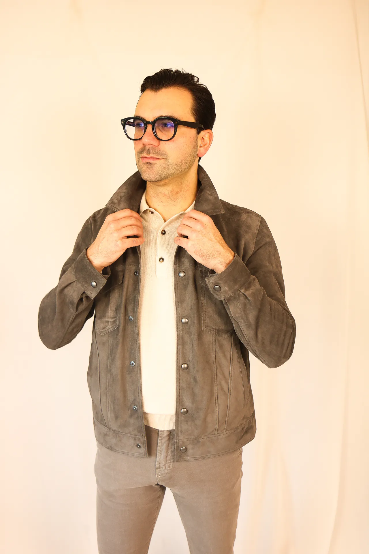 Jacket Rome iron grey suede