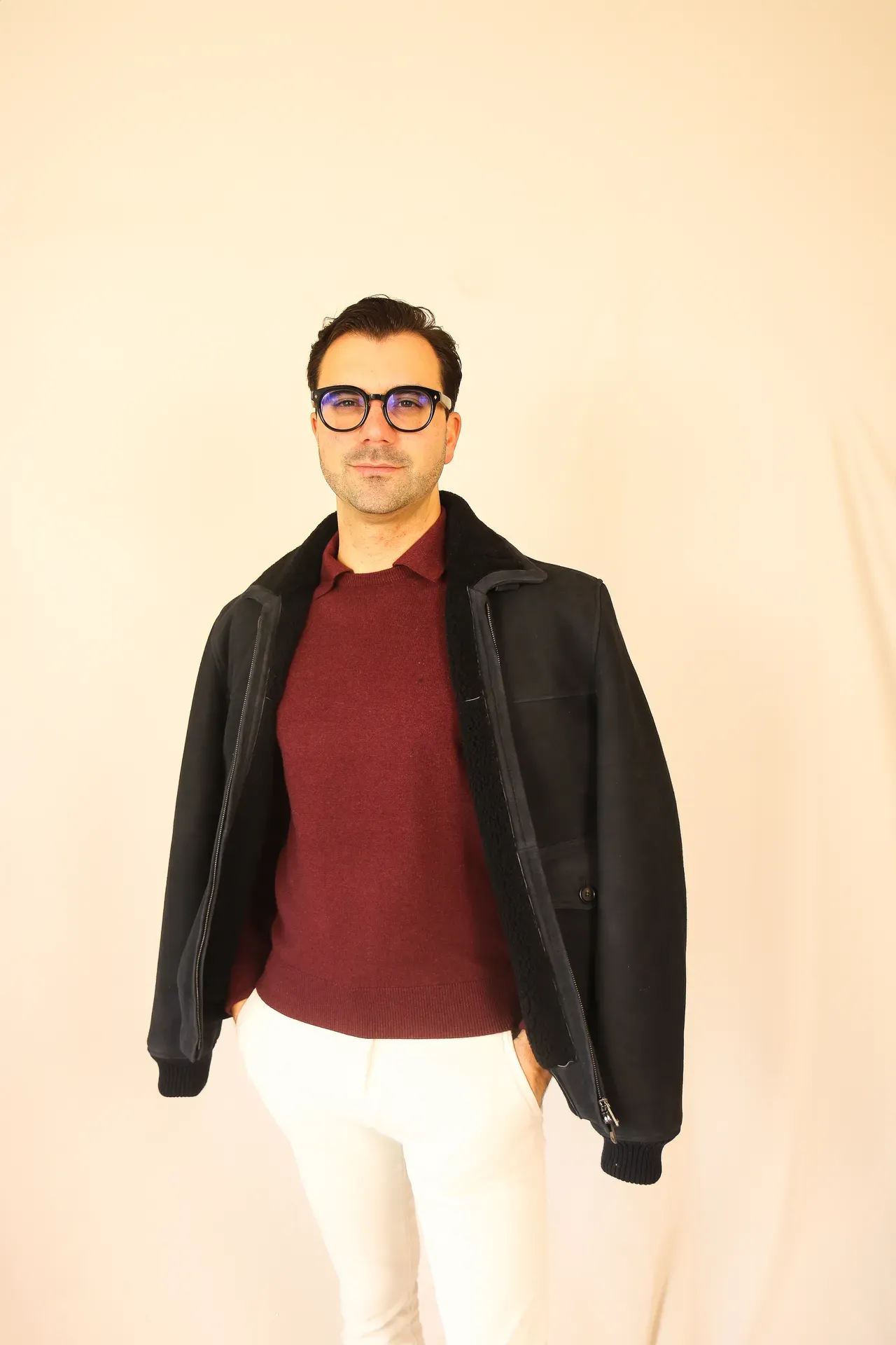 Coat Pilot navy shearling