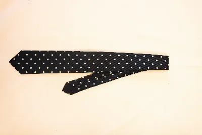 Tie 100% Silk Navy & White Dots Silk Tip