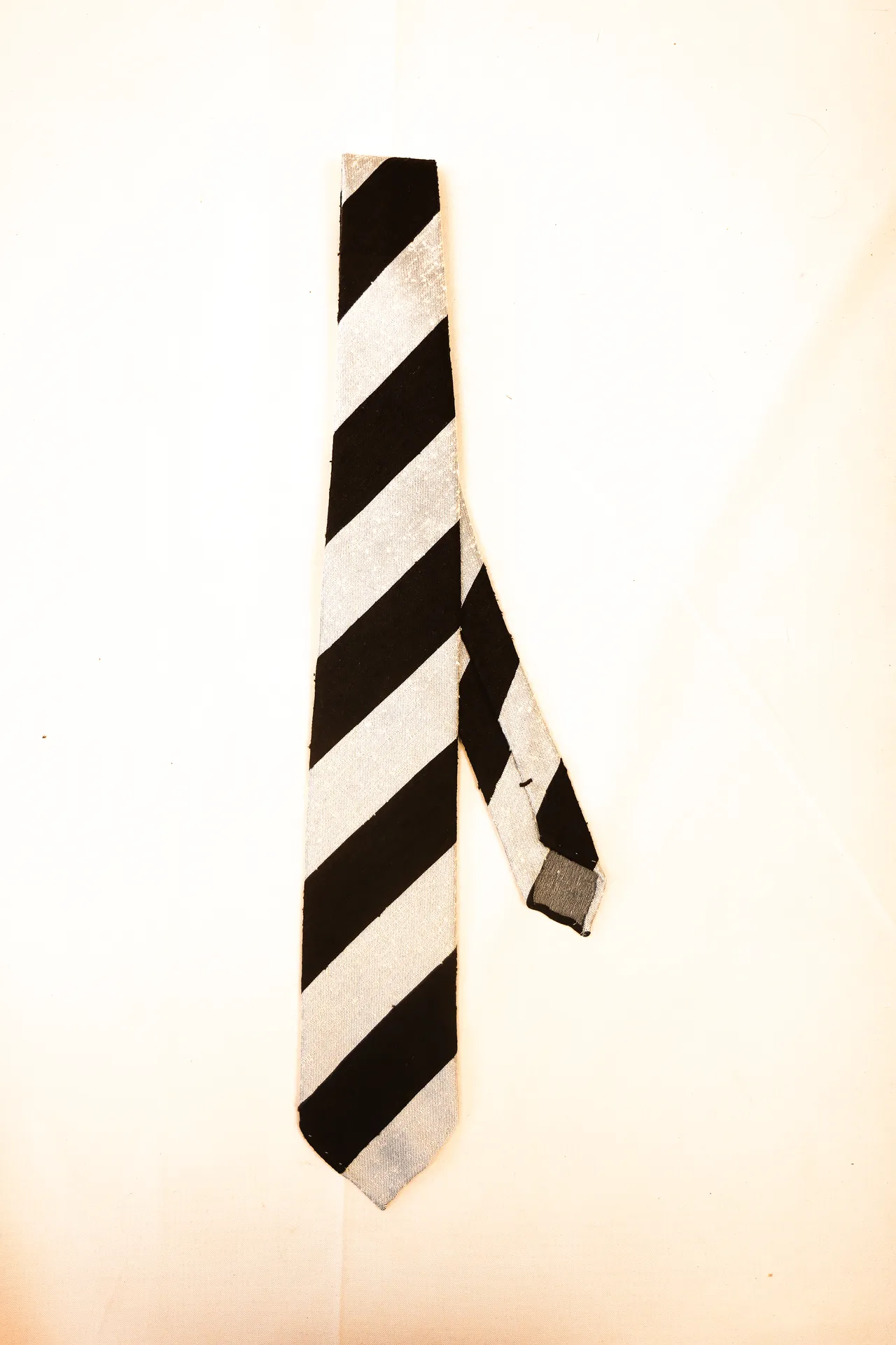 Tie 100% Silk Shantung Dark Brown & Grey Untipped