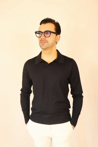 Polo longsleeve Pavia blue kashilk