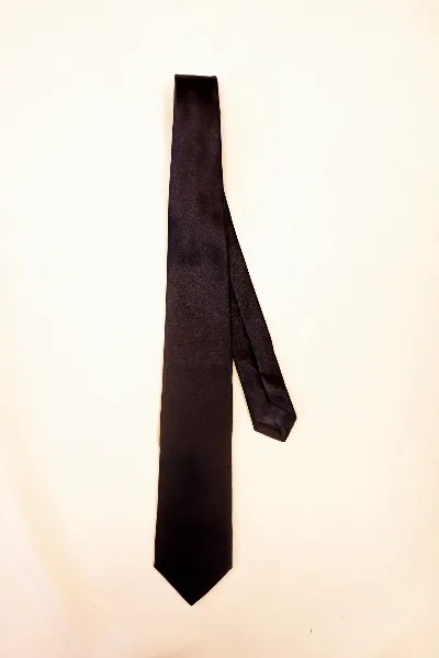 Tie 100% Silk Navy Plain Self Tip