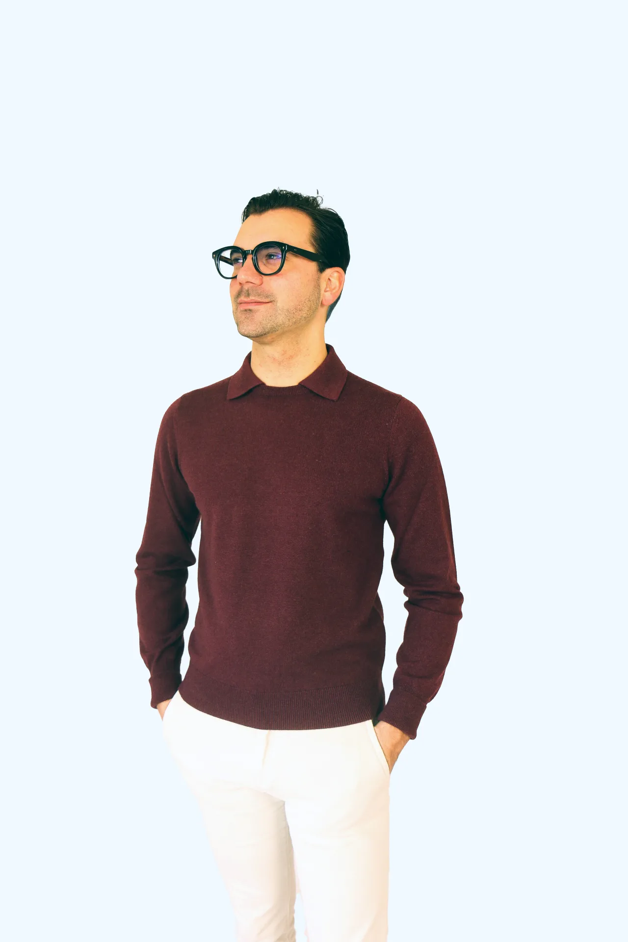 Fly Polo Gstaad 100% cashmere bordeaux