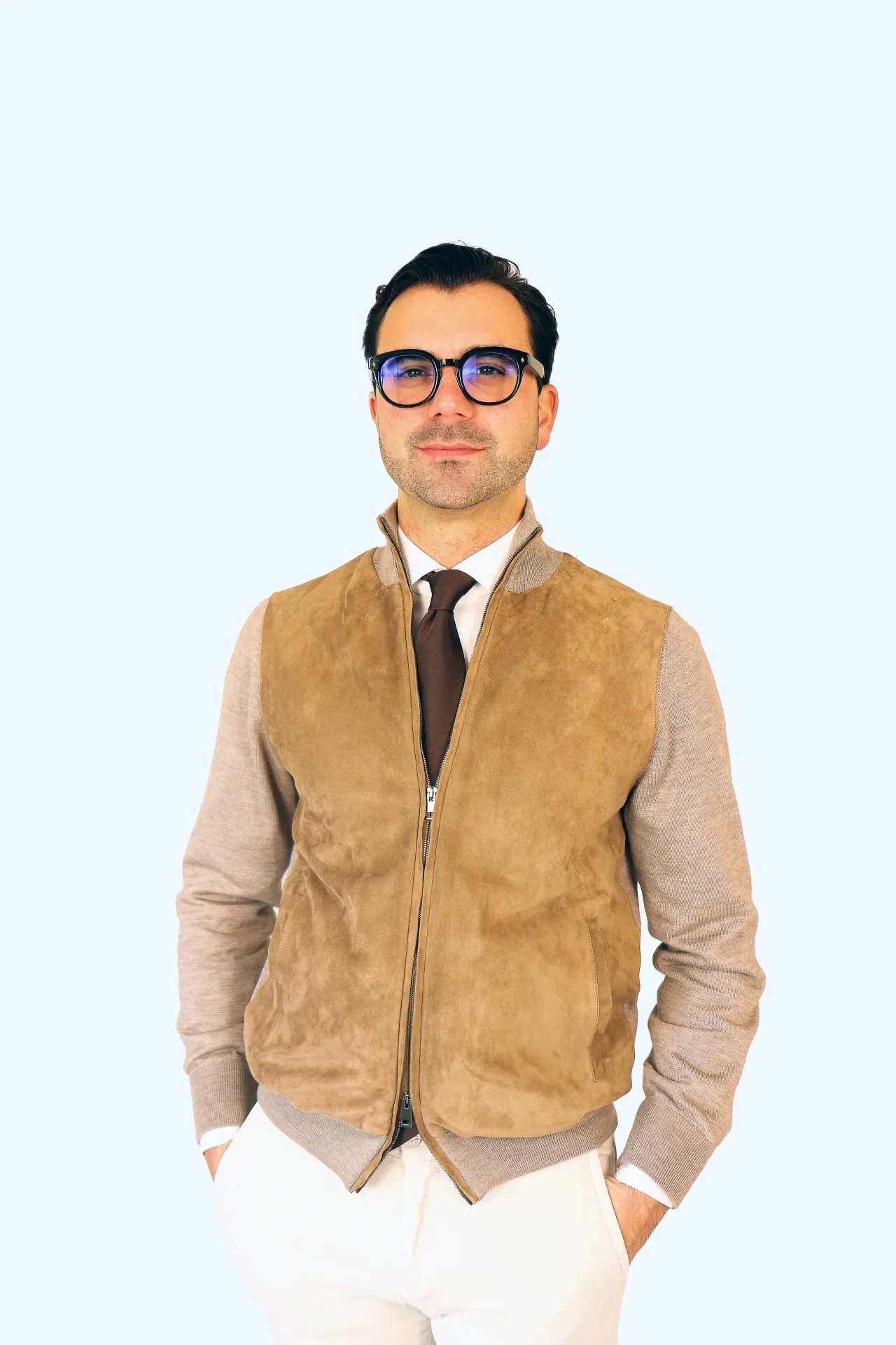 Jacket Cervo  walnut brown suede / kashilk