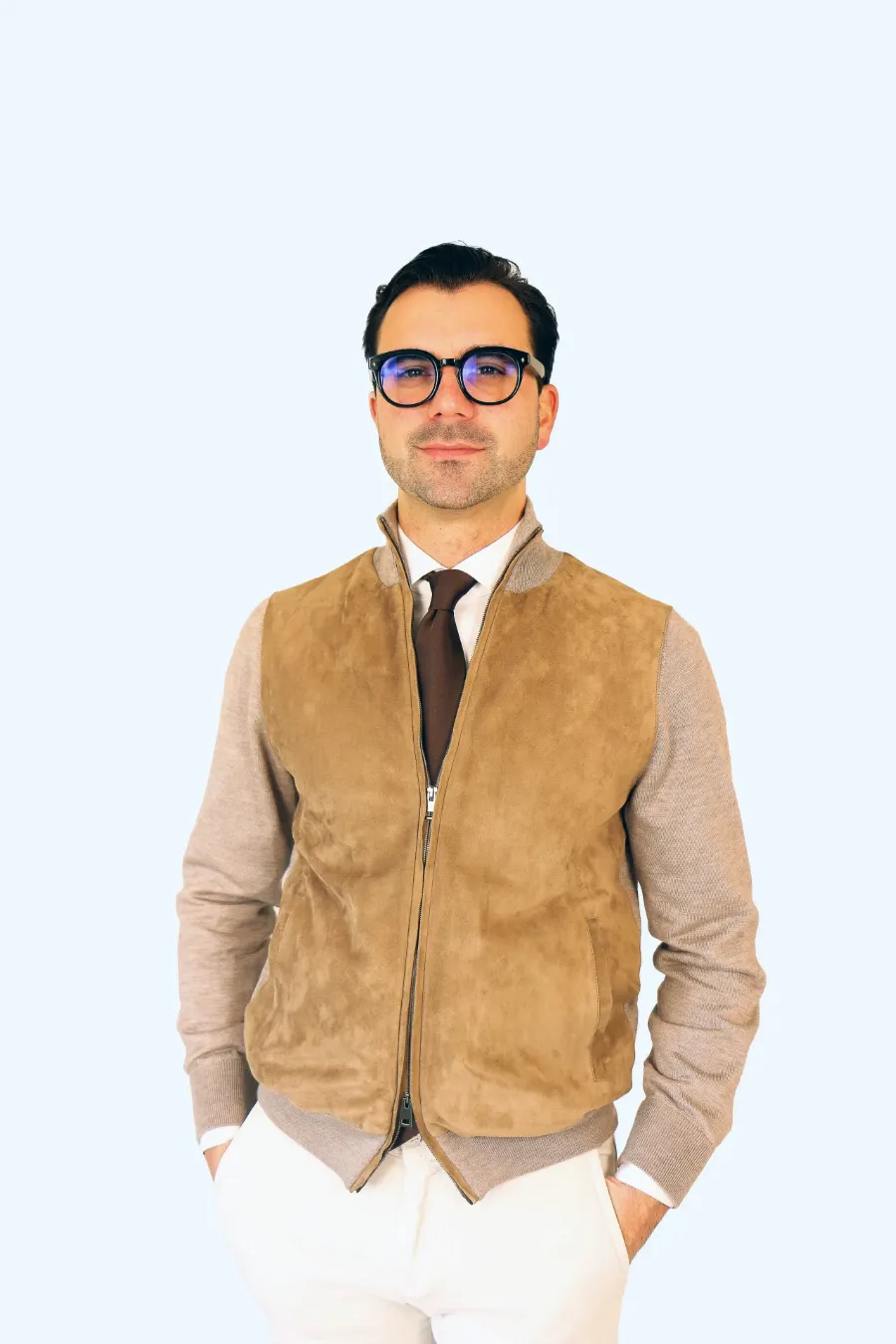 Jacket Cervo  walnut brown suede / kashilk - IMG 9387