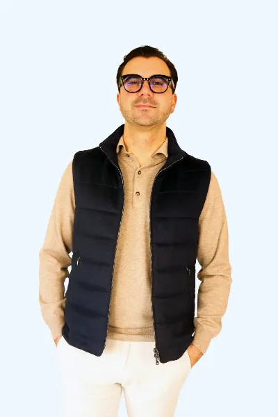 Polo longsleeve taupe Bergamo cashmere  - IMG 9454