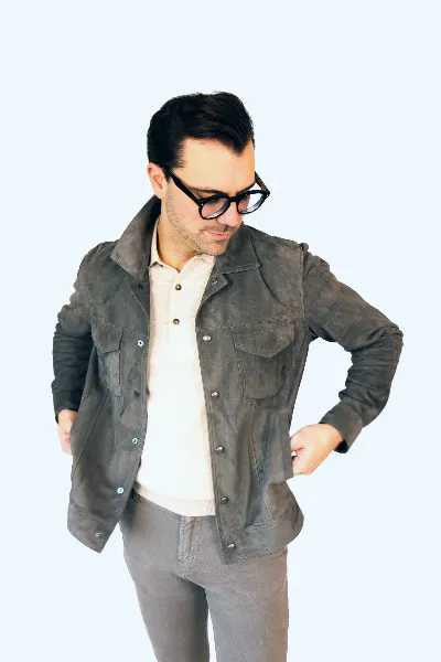 Jacket Rome iron grey suede  - IMG 9542