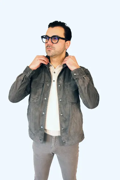 Jacket Rome iron grey suede  - IMG 9558