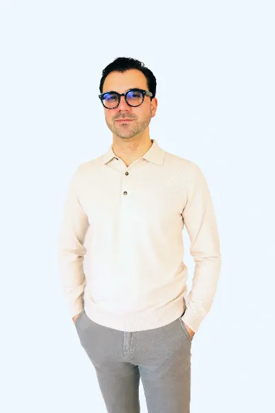 Polo longsleeve beige Bergamo cashmere  - IMG 9577