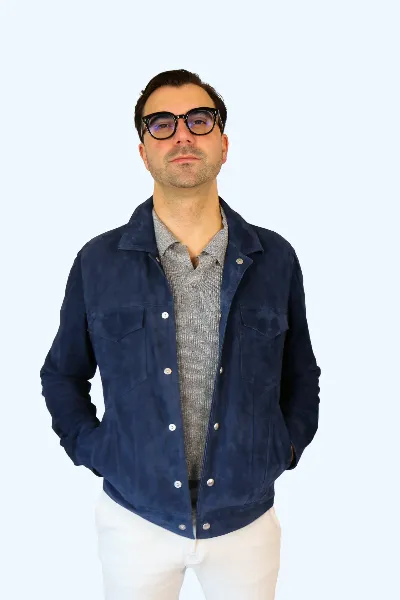 Jacket Rome royal blue suede - IMG 9857