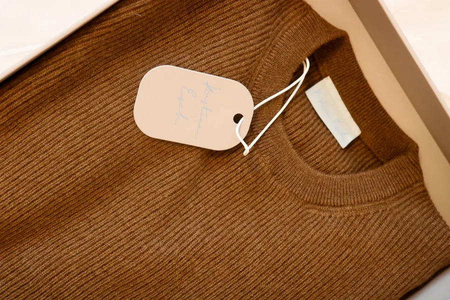 Rib knit sweater brown Milan cashmere