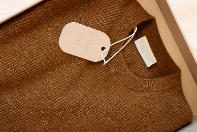 Rib knit sweater brown Milan cashmere