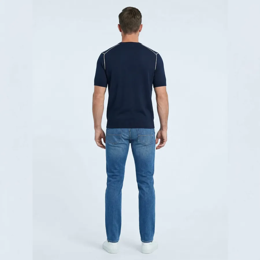 Jersey round neck Trento navy 100% silk - 001 image 75666b3d fb90 4924 9e5c f41925b10292