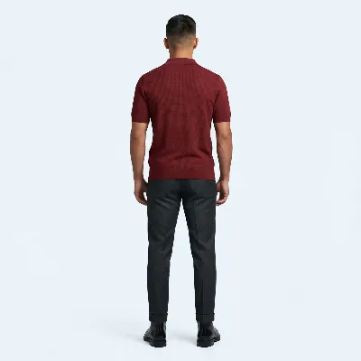 Polo zip Udine carmine 100% silk - 002 image 65d0592b f130 469a a265 f4eae75f893a