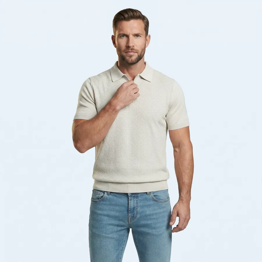 Polo zip Udine ivory 100% silk  - 075b040e 5d18 477e 81ce d32c5971fb35 1774901224