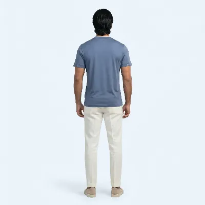 Polo zip Udine light denim 100% silk - 002 image 6c3ecb60 a053 4d0b beff 750af4954ccb