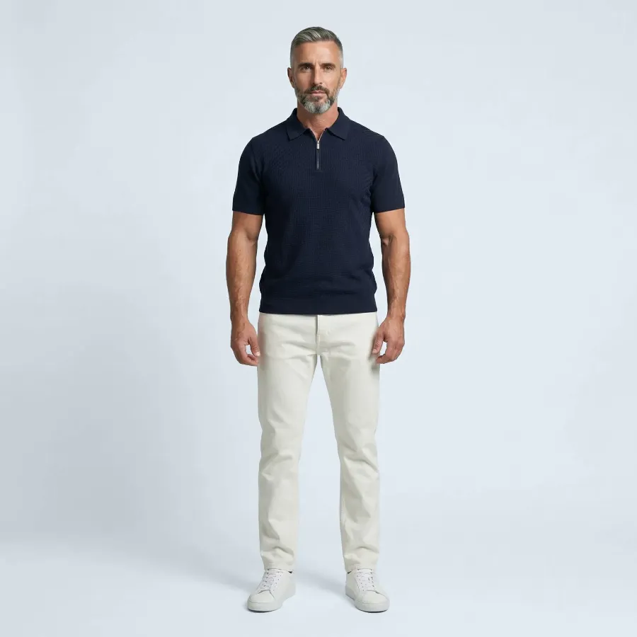 Polo zip Udine navy 100% silk - 8eb03fdc 0a9c 47d8 85ab 8c45048b123a 1774900286