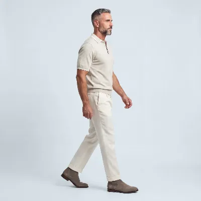 Polo button Merano sand 100% silk - 8721399460962 2