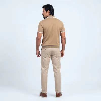 Polo button Merano warm sand 100% silk - 8721399461013 1