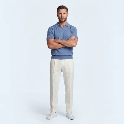 Polo Sacile azzurro 100% silk - 8721399460467 1