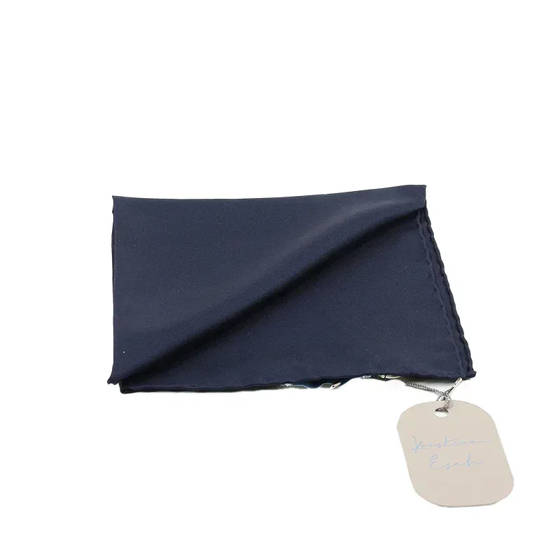 Pocket Square 100% Silk 37x37cm Navy