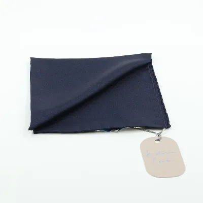 Pocket Square 100% Silk 37x37cm Navy  - 8721399463161 1