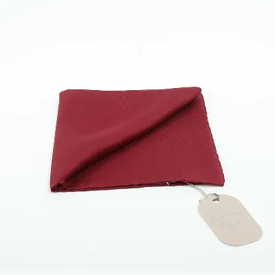 Pocket Square 100% Silk 37x37cm Red  - 872139943178