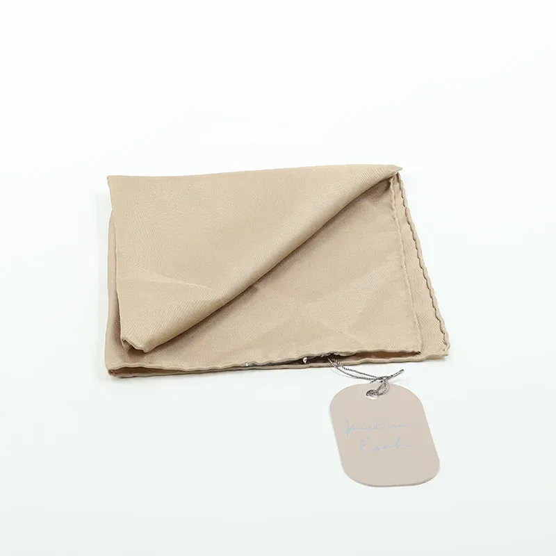 Pocket Square 100% Silk 37x37cm Beige  - 8721399463185