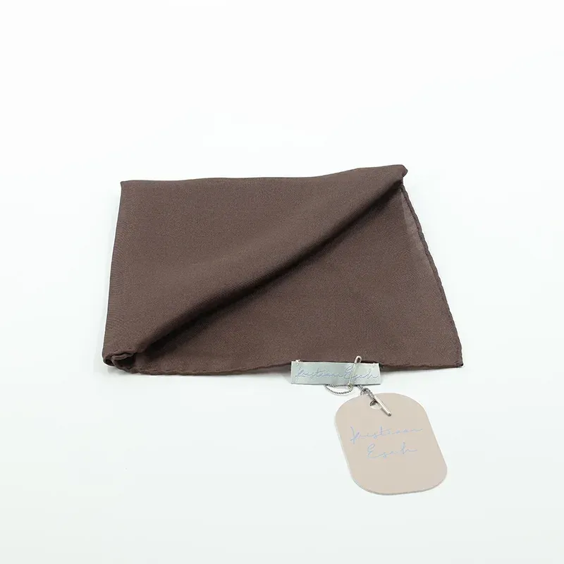 Pocket Square 100% Silk 37x37cm Brown