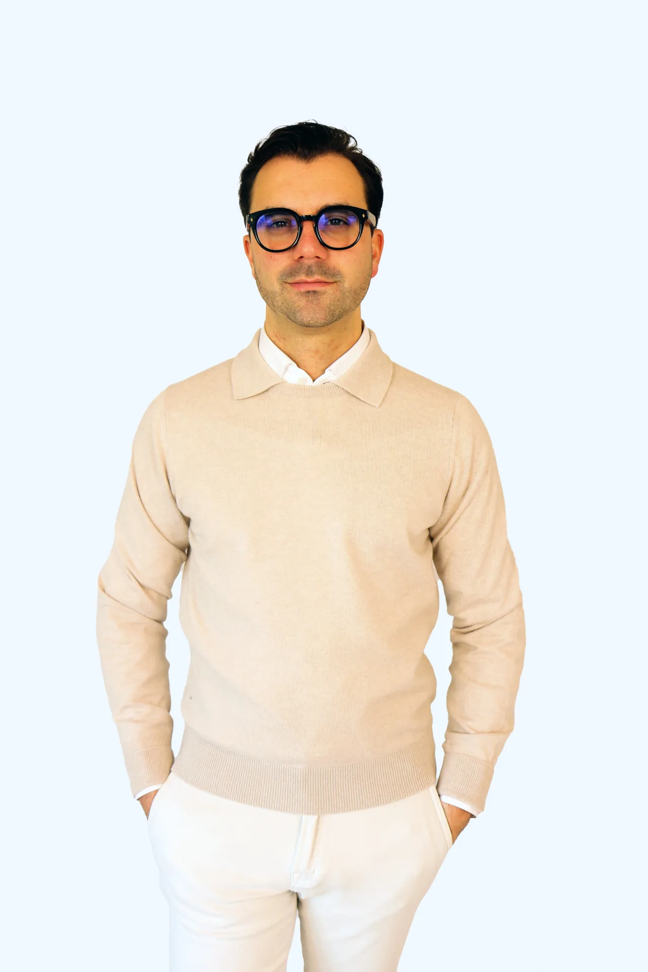 Polo Longsleeve beige Verona cashmere