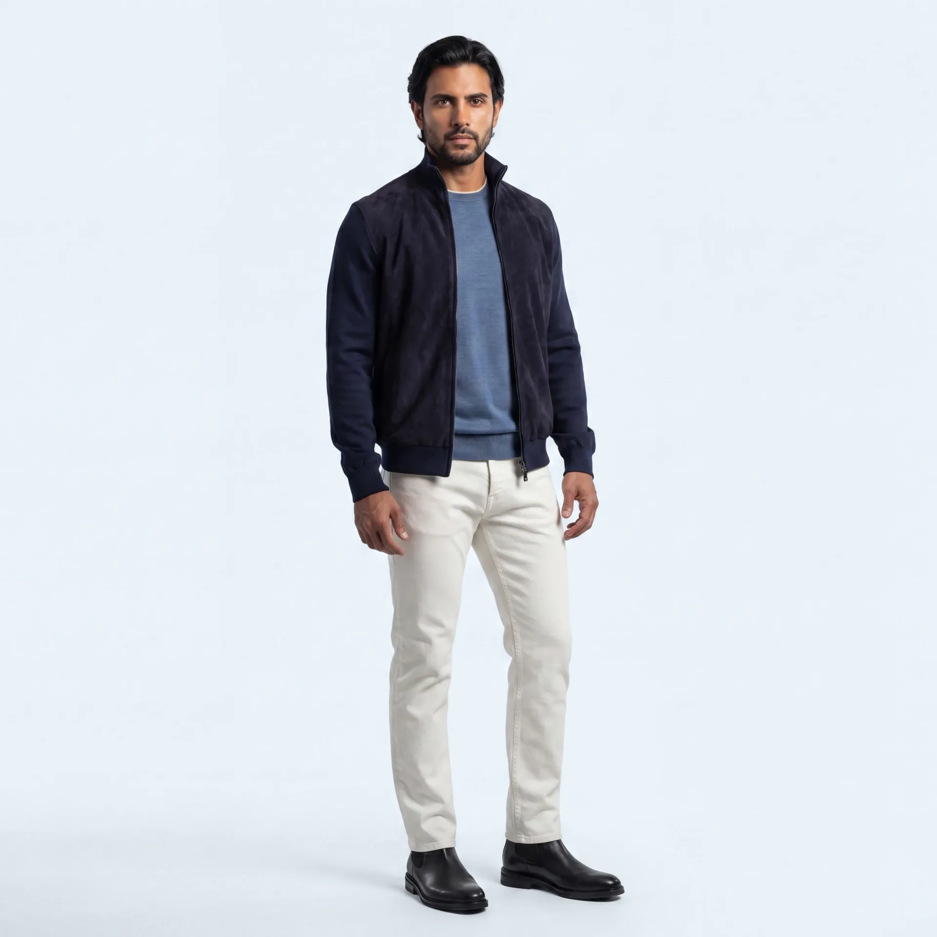 Jacket Cervo midnight blue suede / kashilk