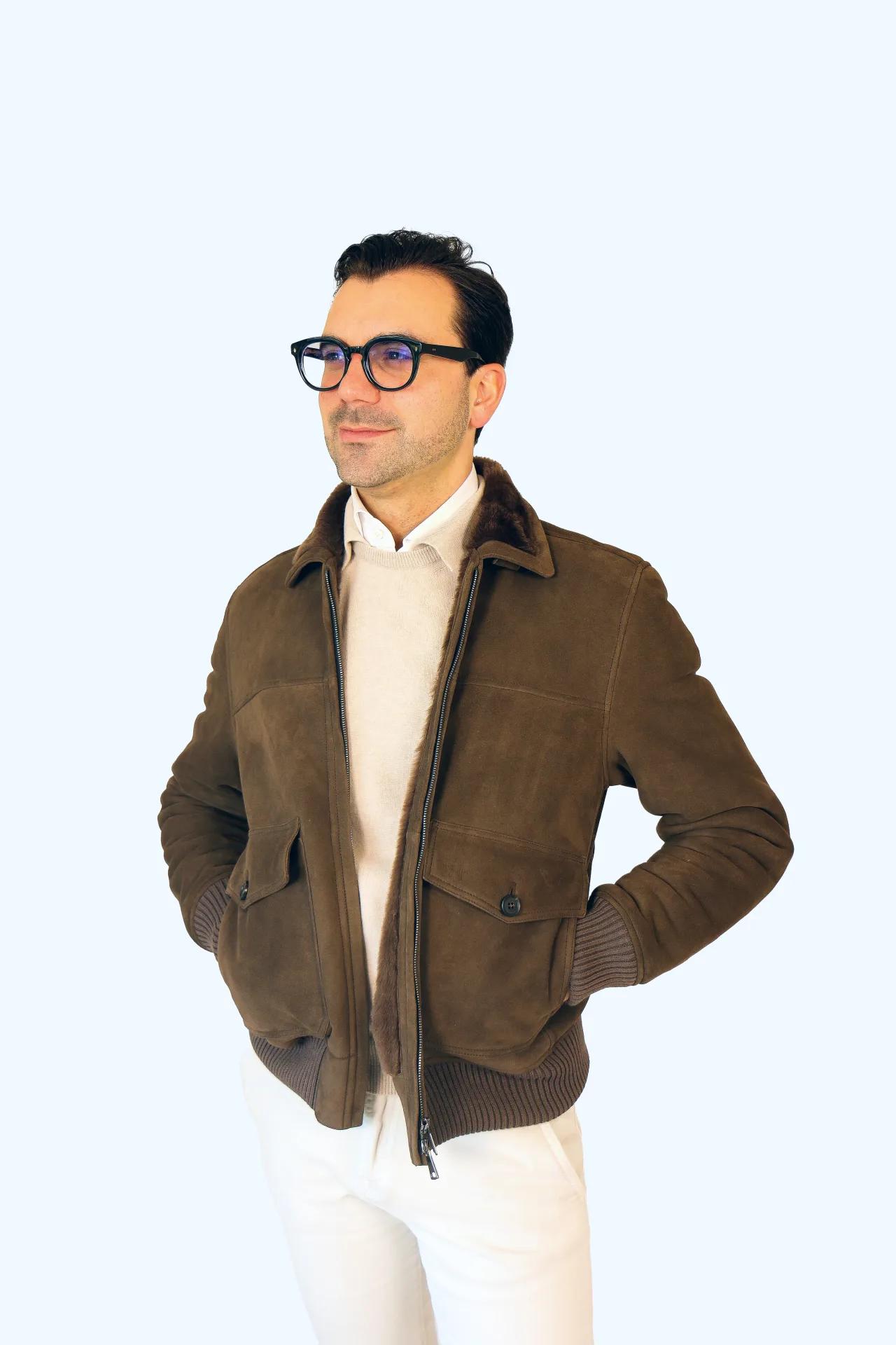 Coat Pilot brown shearling