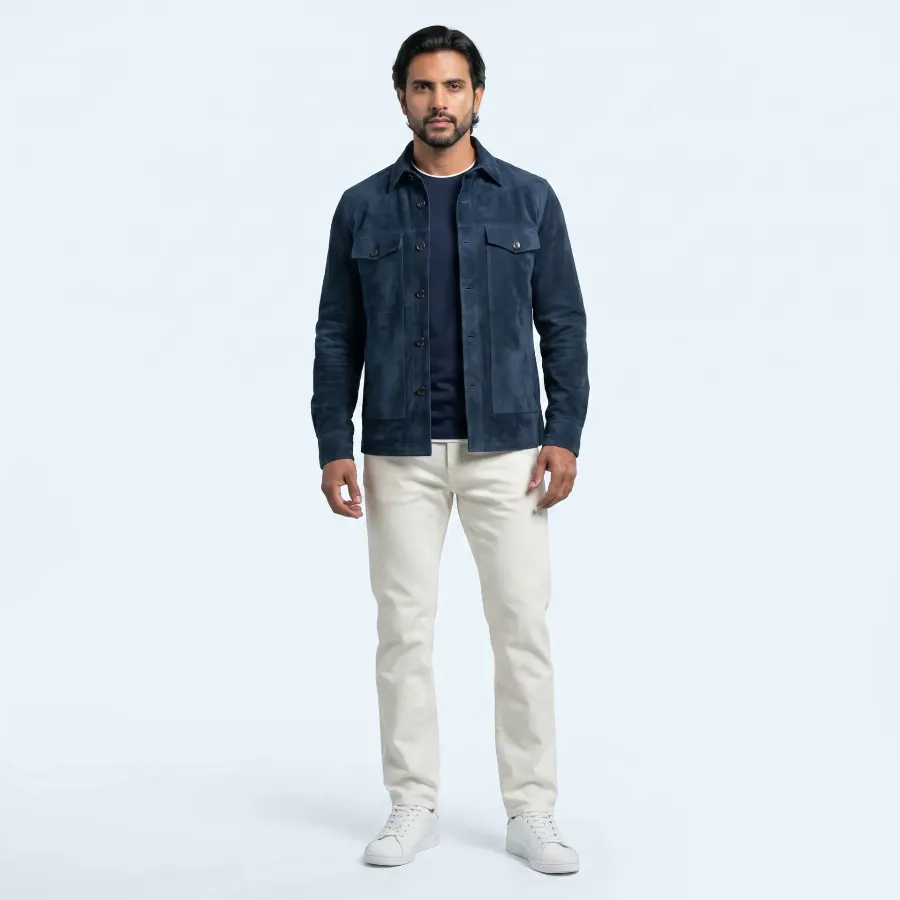 Jacket Arco suede unlined Royal Blue - 8721399463697 1