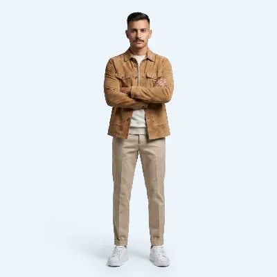 Jacket Arco suede unlined Walnut brown - 8721399463710 1