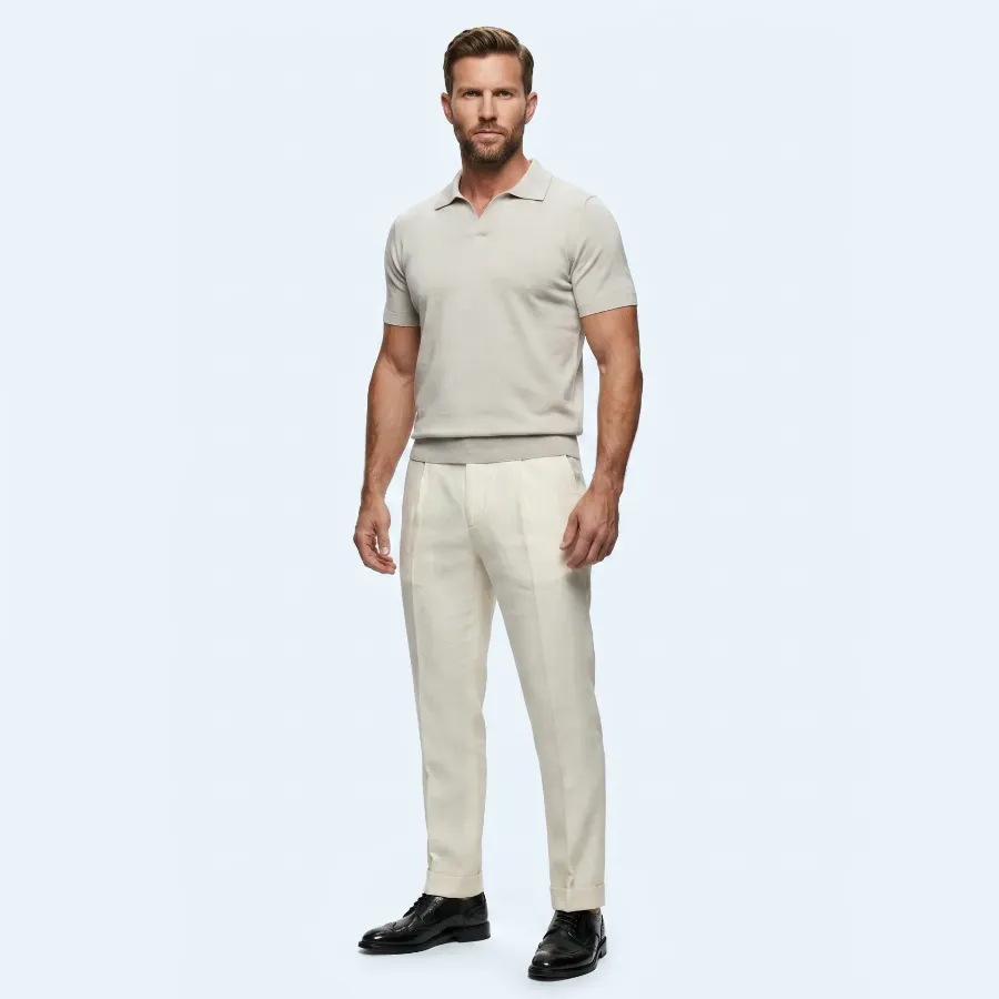 Polo Sacile ivory 100% silk  - 8721399460412 1