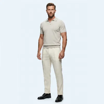 Polo Sacile ivory 100% silk  - 8721399460412 1