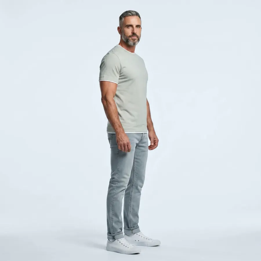 Jersey round neck Dozza ivory pima cotton - 8721399461501 1