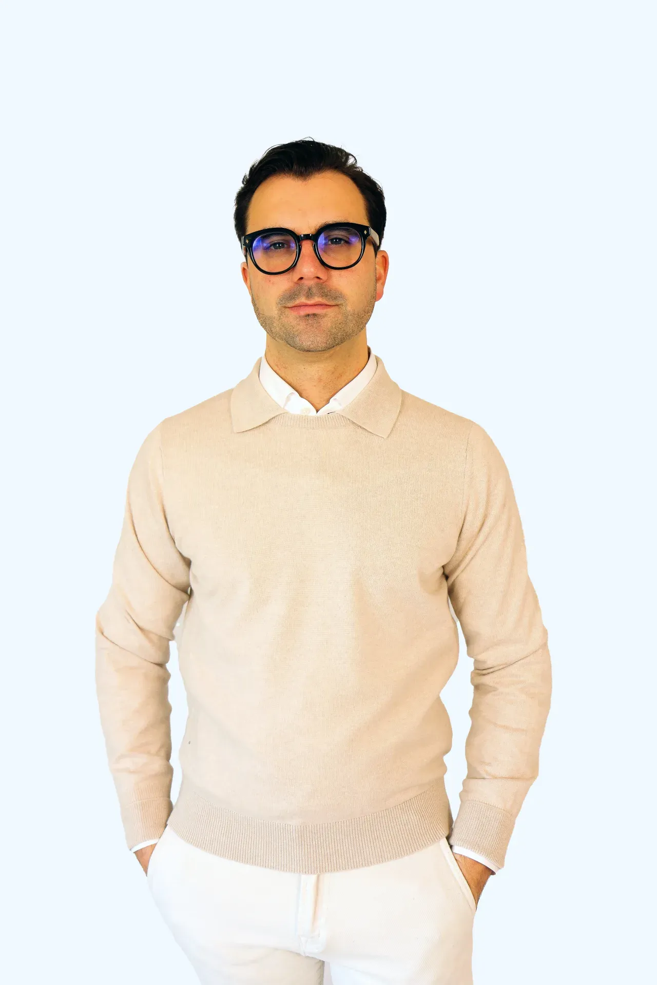 Fly Polo Longsleeve Verona 100% cashmere beige