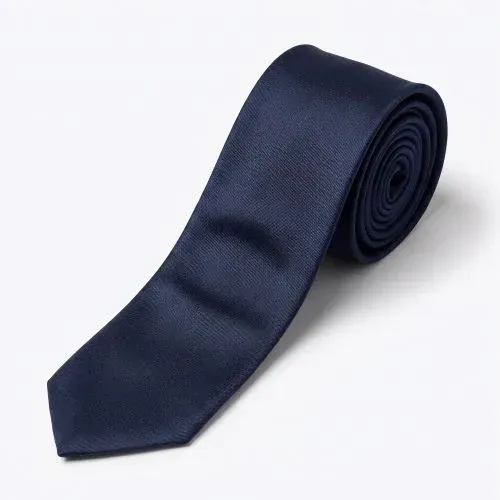 Tie 100% Silk Navy Plain Self Tip - 8721399462744